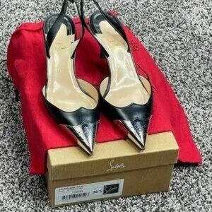 Christian Louboutin Slingback Calimijane 70 Kid New Blk sz 36.5eu 6.5us New